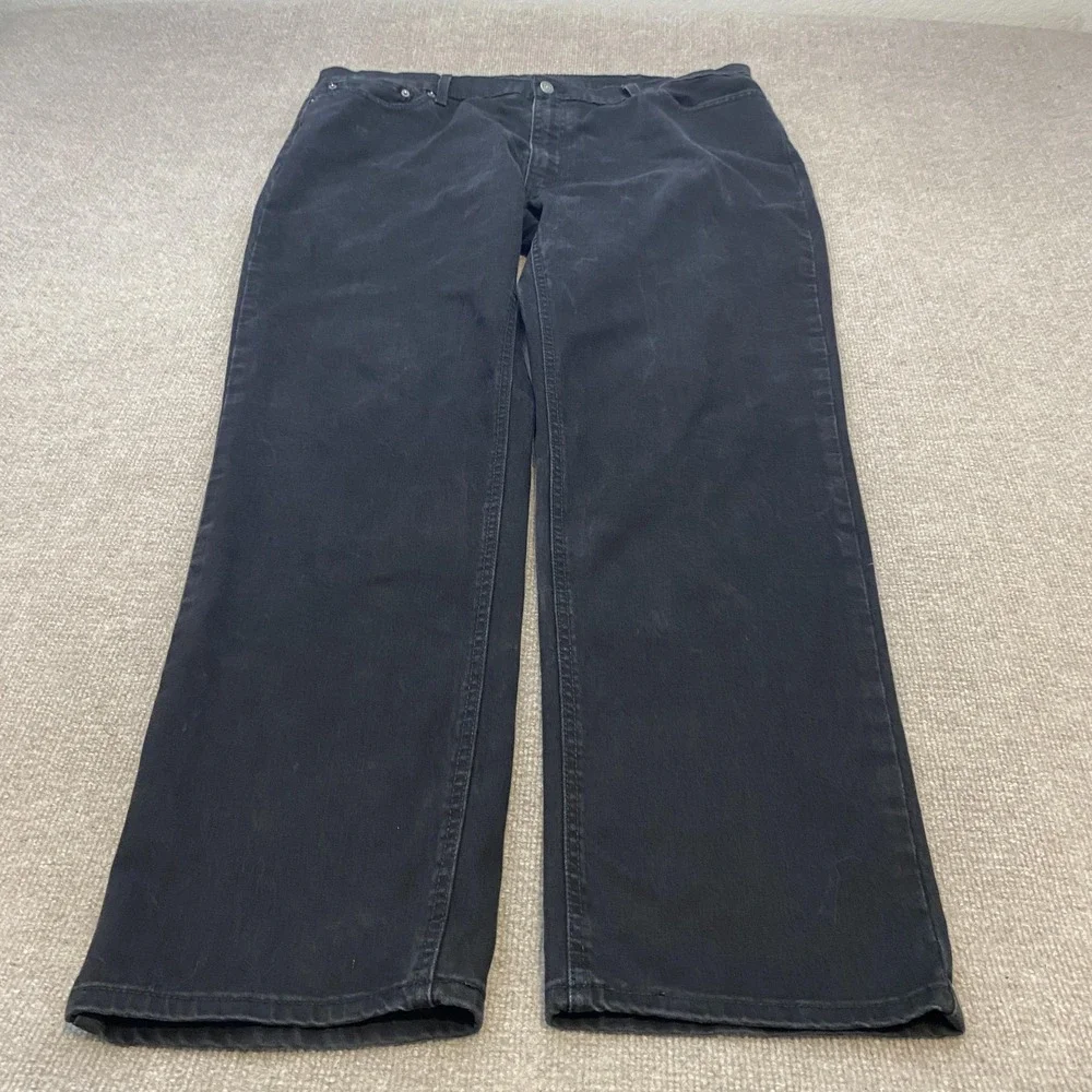 Levis 541 Jeans Mens 42x34 Black Dark Wash Athletic Taper Stretch Denim Pants‎